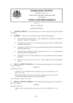 (821) No. 144 FRIDAY, 19 MAY 2017 UNCORRECTED PROOF