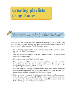 Creating playlists using iTunes