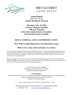 Annual Report - Metacomet Land Trust