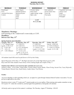 Golf meeting in Mr. Underwood`s room today at 12:05. Deadlines