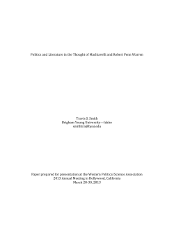 Politics and Literature in the Thought of Machiavelli and Robert