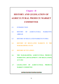 history and legislation of agricultural produce market