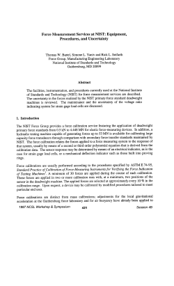 Force Measurement Services at NIST: Equipment, Procedures and