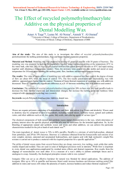 The Effect of recycled polymethylmethacrylate