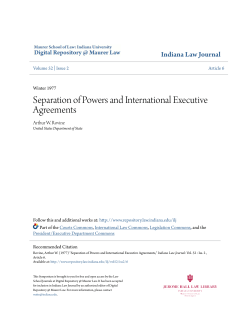 Separation of Powers and International Executive Agreements