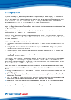 Building Resilience - Davidson Trahaire Corpsych