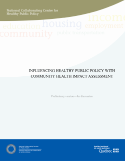 influencing healthy public policy with community health