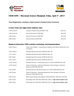 Schedule for STEM Expo - Wisconsin Science Olympiad