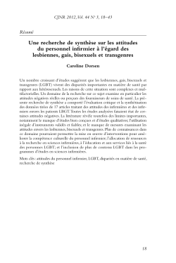 An Integrative Review of Nurse Attitudes Towards Lesbian, Gay