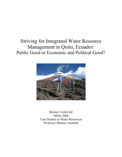 Striving for Integrated Water Resource Management in Quito, Ecuador: