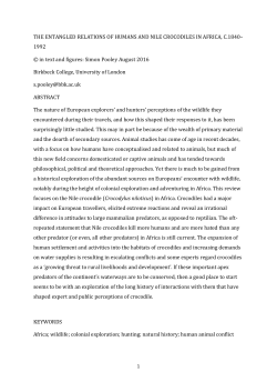 THE ENTANGLED RELATIONS OF HUMANS AND NILE