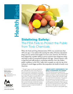 Sidelining Safety: The FDA Fails to Protect the Public from