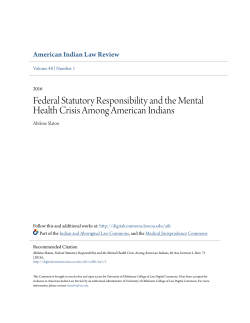 Federal Statutory Responsibility and the Mental Health Crisis
