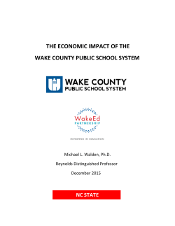 the economic impact of the wake county public school system