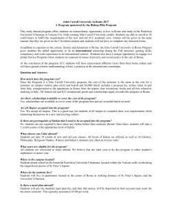 John Carroll University in Rome 2017 A Program sponsored by the