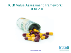ICER Value Assessment Framework - Institute for Clinical and