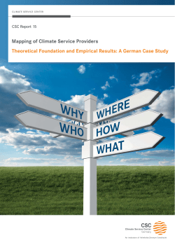 Mapping of Climate Service Providers Theoretical