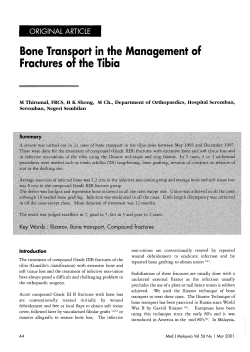 Bone Transport in the Management of Fractures of the Tibia