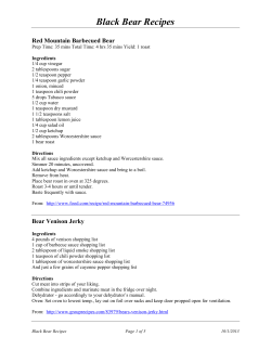 Black Bear Recipes - Vermont Fish and Wildlife