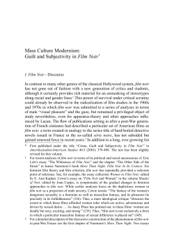 Mass Culture Modernism: Guilt and Subjectivity in Film Noir - John