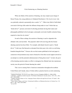 Kenneth E. Menzel Circle Sentencing as a Shaming Sanction When