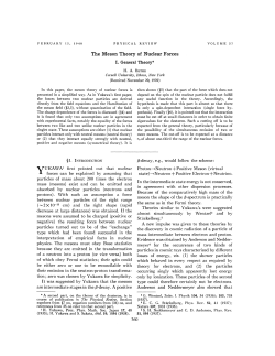 The Meson Theory of Nuclear Forces I. General Theory