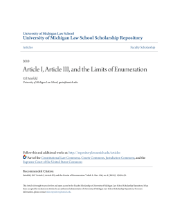 Article I, Article III, and the Limits of Enumeration