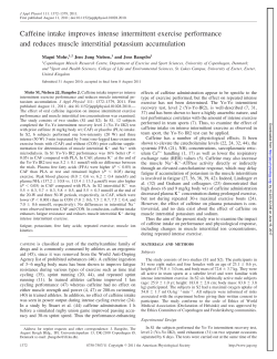 Caffeine intake improves intense intermittent exercise performance