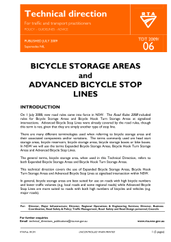 Bicycle Storage Areas and Advanced Bicycle Stop Lines