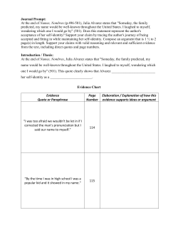 At the end of Names, Nombres (p.496-501), Julia