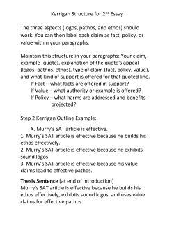 Kerrigan Structure for 2nd Essay The three aspects (logos, pathos