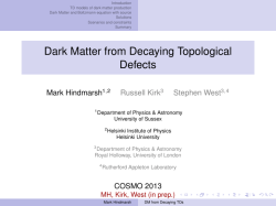 Dark Matter from Decaying Topological Defects