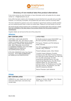 Directory of non-medical latex
