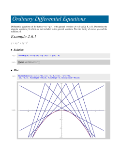 Ordinary Differential Equations