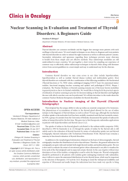 Nuclear Scanning in Evaluation and Treatment of Thyroid Disorders
