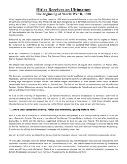 Hitler Receives an Ultimatum