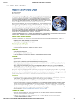 Modeling the Coriolis Effect