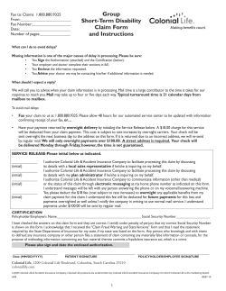 Colonial Short Term Disability Form