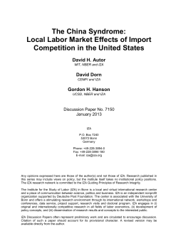 The China Syndrome: Local Labor Market Effects of Import