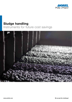 Sludge handling - Instruments for future cost savings