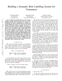 Building a Semantic Role Labelling System for
