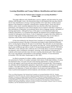 National Joint Committee on Learning Disabilities
