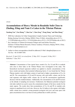 Accumulations of Heavy Metals in Roadside Soils Close to Zhaling