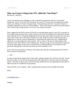 29Jul12 Why was France`s King Louis XIV called the Sun King?