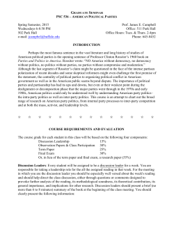 PSC 563 &ndash; American Political Parties - Political Science :: University