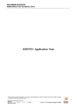 SSD1921 Image Processor - Solomon Systech Limited