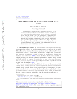 Mass extinctions: an alternative to the Allee effect