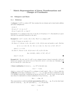 Matrix Representations of Linear Transformations and Changes of
