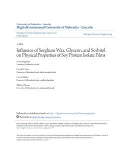 Influence of Sorghum Wax, Glycerin, and Sorbitol on Physical