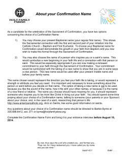 About your Confirmation Name